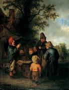 Adriaen van ostade The quack. oil on canvas